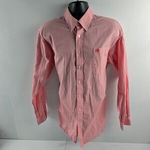 Cinch long sleeve button down shirt western‎ wear pink mens Large long sleeve